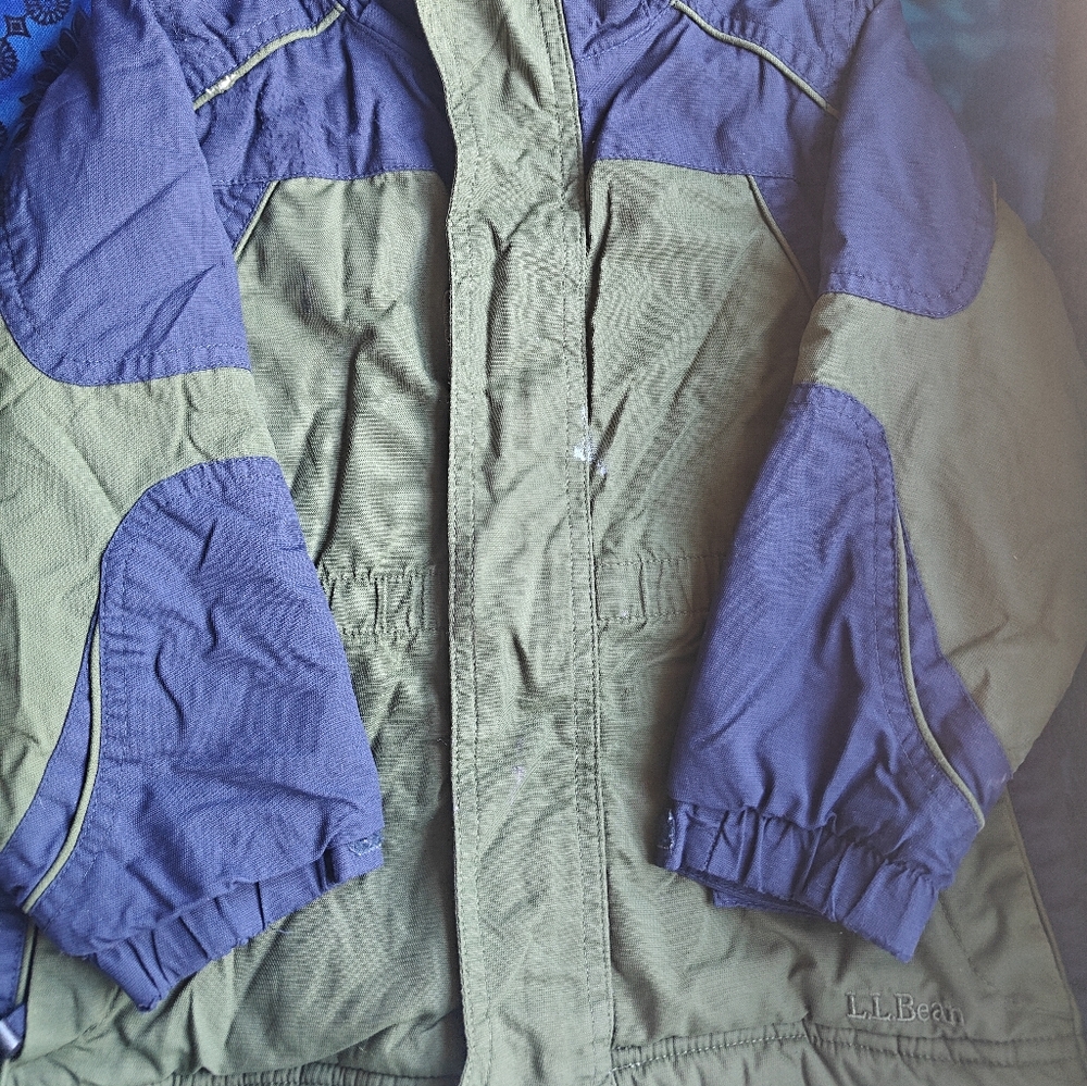 L.L. Bean Kids Olive and Navy Windbreaker